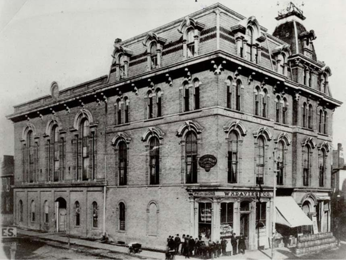YMCA building including Shaftesbury Hall and Wm. Davies store.